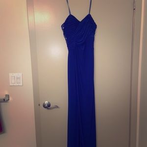 Royal blue floor length dress
